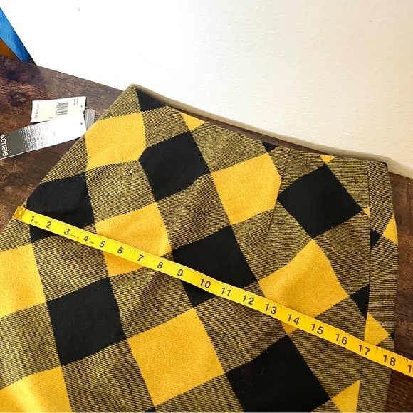 NWT KENSIE Woman's Yellow & Black Plaid Wool-Blend Mini-Skirt Size 4 - Picture 10 of 10